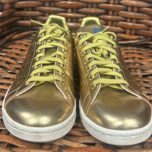 Adidas Originals Stan Smith Metallic Gold Sneakers Mens Size 6.5 men /women’s 8 - Picture 2 of 10
